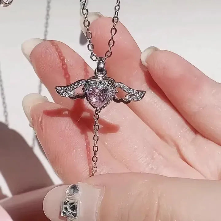 Angel Wings Heart Lariat Necklace 💖✨