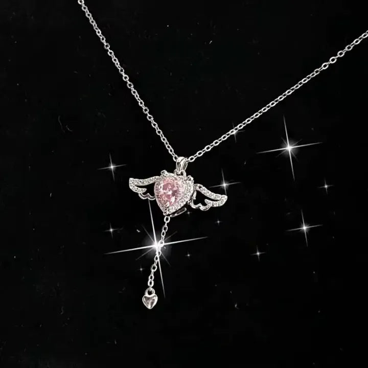 Angel Wings Heart Lariat Necklace 💖✨